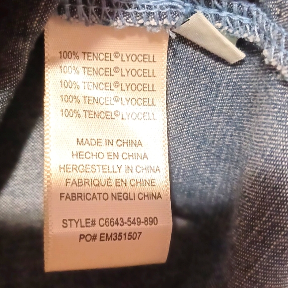 Cloth and Stone chambray tunic dress, denim look, size Small - Picture 6 of 9